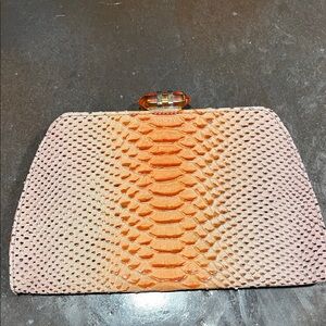 Banana Republic Elegant Orange and Pink Clutch